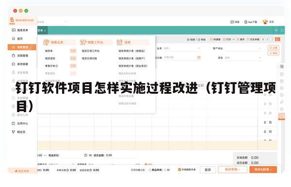 钉钉软件项目怎样实施过程改进（钉钉管理项目）