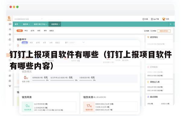 钉钉上报项目软件有哪些（钉钉上报项目软件有哪些内容）