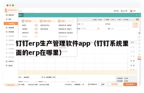 钉钉erp生产管理软件app（钉钉系统里面的erp在哪里）