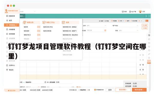 钉钉梦龙项目管理软件教程（钉钉梦空间在哪里）